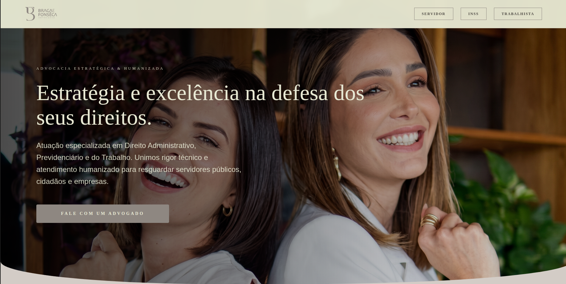 Mockup do projeto Landing page - Braga e Fonsêca
